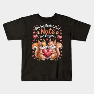 Couples Married 19 Year Funny 19th Wedding Anniversary Kids T-Shirt